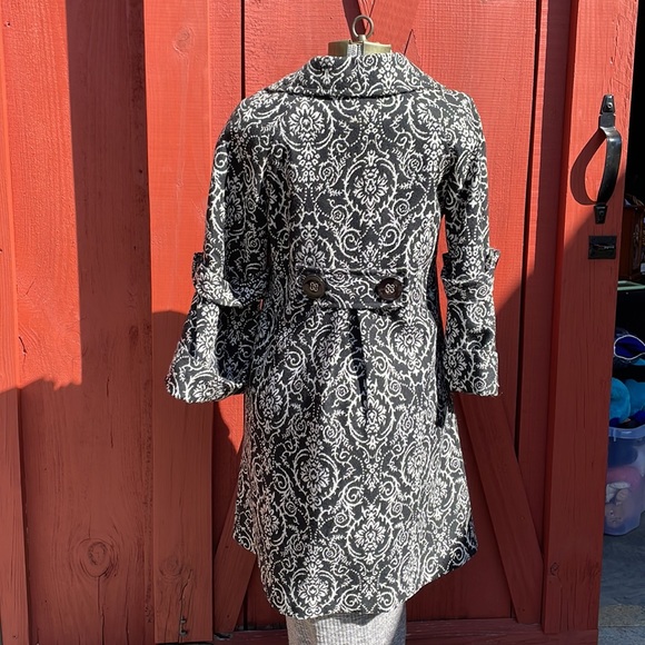 Neslay Paris Damask Double Breasted Coat with 3/4 Sleeves Size Small - Picture 4 of 6